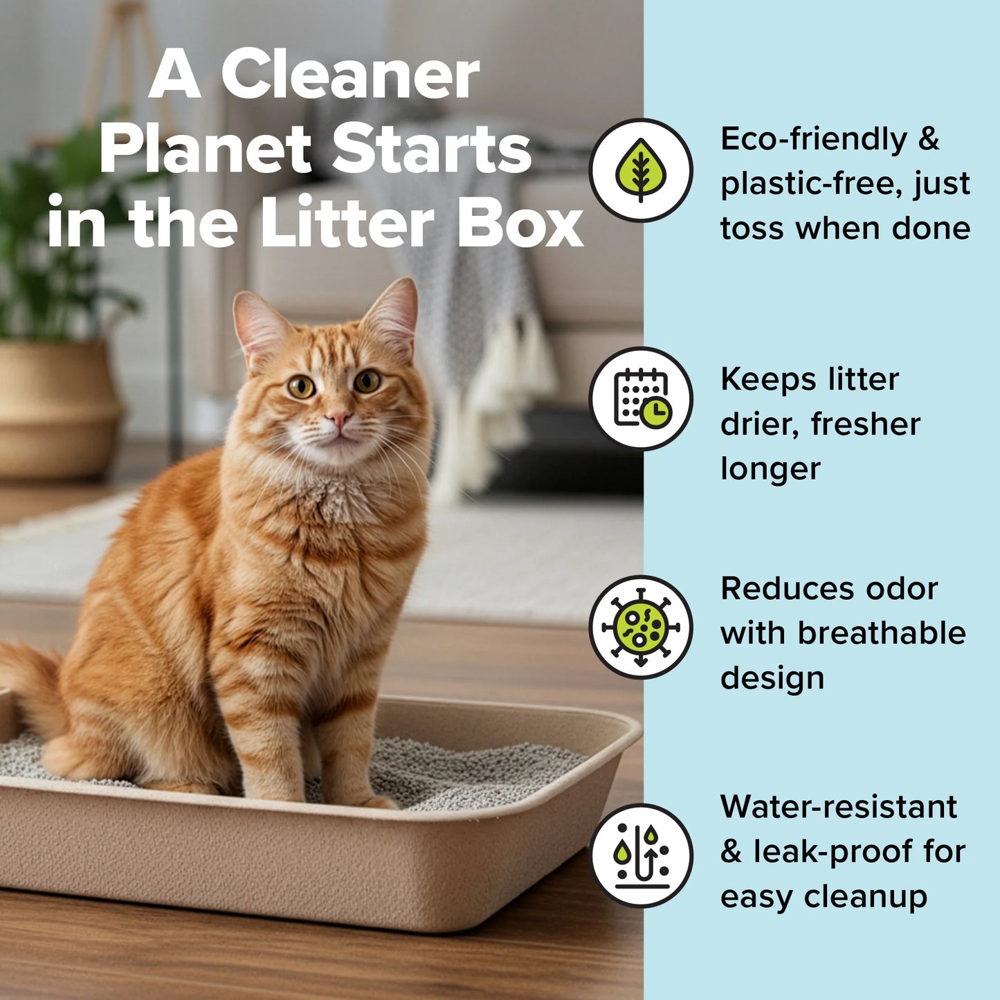 Eco-Friendly Disposable Litter Box Jumbo for Cats (Pack of 6)