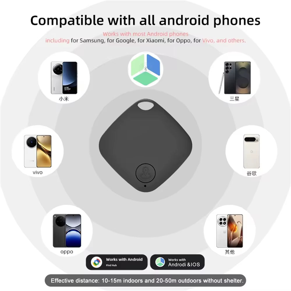 Smart Anti-Lost Bluetooth GPS Tracker Tag Compatible with Android & Ios Locator for Car Keys Pet Finding