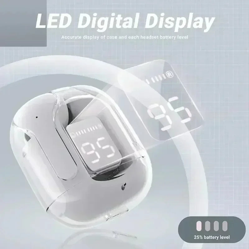 TWS LED 150Mah Power Digital Display Headset Wireless Headphones Power Digital Display Stereo Sound Earphones for Smartphones